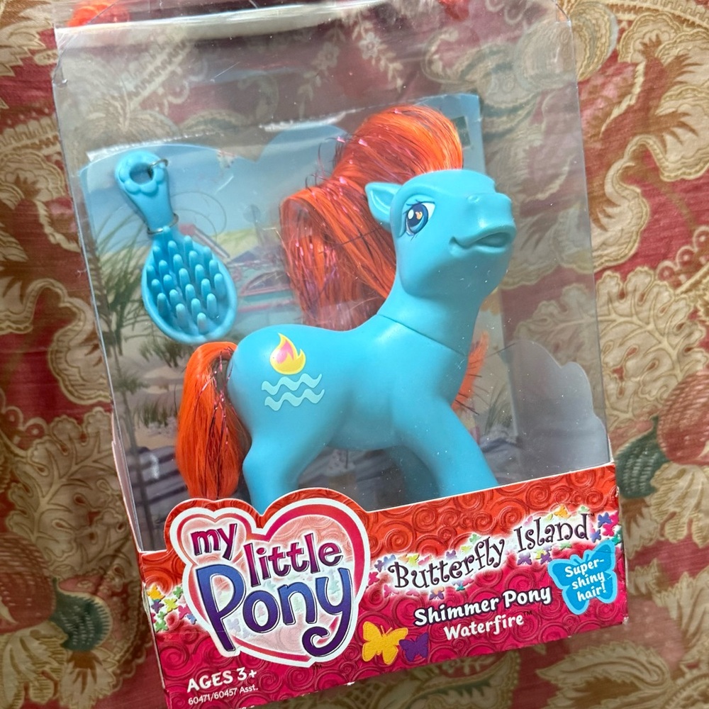 Vintage My Little Pony Butterfly Island Shimmer Pony WATER FIRE NIB